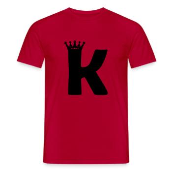 buchstabe K krone - Männer T-Shirt - Rot - Vorne - AI Model Male 178 dark (178cm)