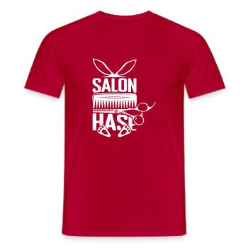 Salon Hase Rabbit Hairdresser Friseur Meister Fris - Männer T-Shirt - Rot - Vorne - AI Model Male 178 dark (178cm)