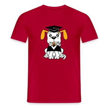 Hund Schulabschluss Zeugnis Gymnasium College Abi - Männer T-Shirt - Rot - Vorne - AI Model Male 178 dark (178cm)