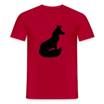 Fuchs Rotfuchs Wildes Tier Silhouette Umriss Cool - Männer T-Shirt - Rot - Vorne - AI Model Male 178 dark (178cm)