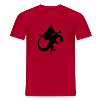 Drache - Männer T-Shirt - Rot - Vorne - AI Model Male 178 dark (178cm)