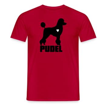 Caniche avec coeur - T-shirt homme - rouge - Devant - AI Model Male 178 dark (178cm)