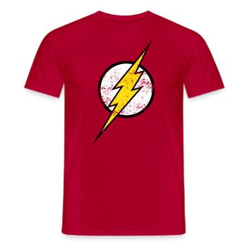Justice League Green Lantern Logo Vintage - Men's T-Shirt - red - Front - AI Model Male 178 dark (178cm)