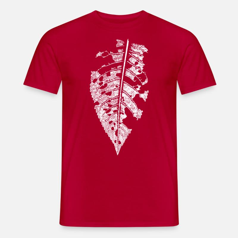 Blatt Kirsche - Mit Löchern - Männer T-Shirt - Rot