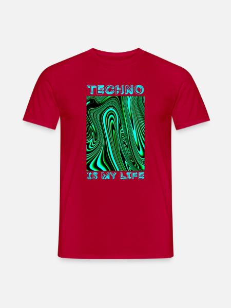 Techno is my life - Men's T-Shirt - red