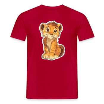 Lion - T-shirt homme - rouge - Devant - AI Model Male 178 dark (178cm)