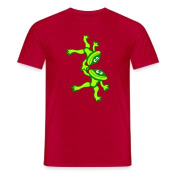 3 Frosch Freunde Team Turm Artisten Crew Zirkus - Männer T-Shirt - Rot - Vorne - AI Model Male 178 dark (178cm)
