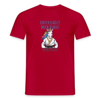 Karate Unicorn - Men's T-Shirt - red - Front - AI Model Male 178 dark (178cm)