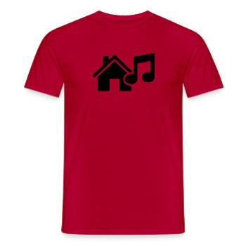 House Music - T-shirt homme - rouge - Devant - AI Model Male 178 dark (178cm)