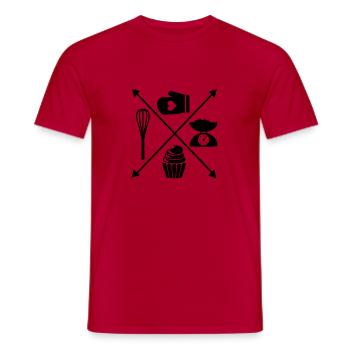 faire cuire au four - T-shirt homme - rouge - Devant - AI Model Male 178 dark (178cm)