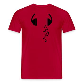 noten_kopfhoehrer - T-shirt homme - rouge - Devant - AI Model Male 178 dark (178cm)