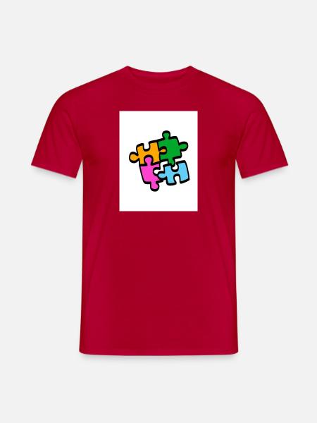 Spaß, Farben, spiel, Puzzle - Männer T-Shirt - Rot