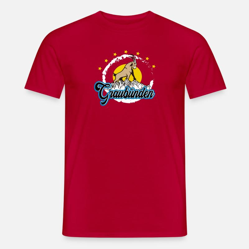 Graubünden Steinbock Summit - Männer T-Shirt - Rot