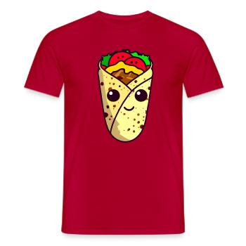 Kawaii Wrap, Döner, Taco - Sweet Street Food Design - T-shirt homme - rouge - Devant - AI Model Male 178 dark (178cm)
