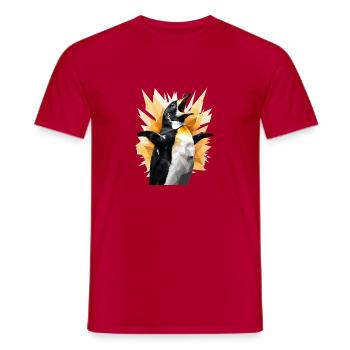 Screaming penguin/Screaming penguin - Men's T-Shirt - red - Front - AI Model Male 178 dark (178cm)