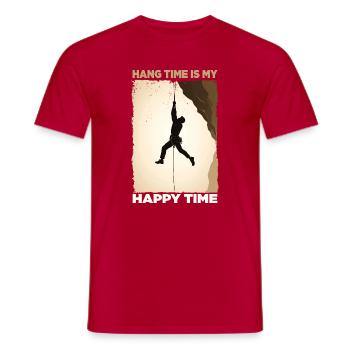 Conception de motivation pour grimpeur suspendu - T-shirt homme - rouge - Devant - AI Model Male 178 dark (178cm)