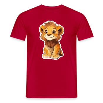Lion - T-shirt homme - rouge - Devant - AI Model Male 178 dark (178cm)