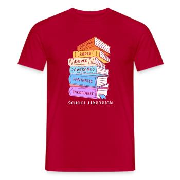 Lesen Bibliothek Leseratte - Männer T-Shirt - Rot - Vorne - AI Model Male 178 dark (178cm)