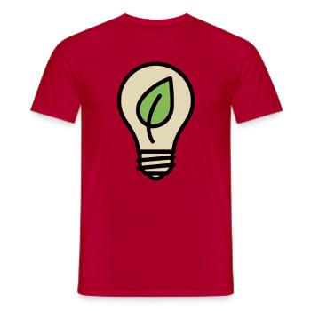 Glühbirne Blatt Öko Idee - Männer T-Shirt - Rot - Vorne - AI Model Male 178 dark (178cm)