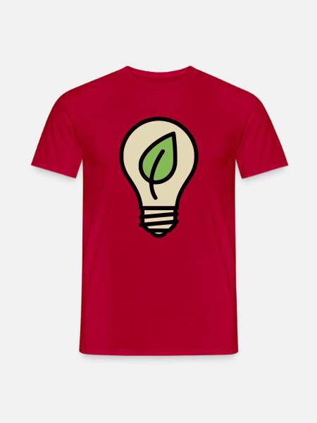 Light Bulb Leaf Eco Idea - Men's T-Shirt - red