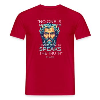 Plato Quote Truth Greek Philosophy - Men's T-Shirt - red - Front - AI Model Male 178 dark (178cm)