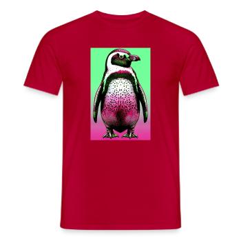 penguin - Men's T-Shirt - red - Front - AI Model Male 178 dark (178cm)