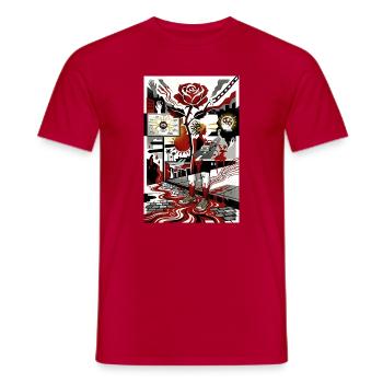 Fragments de conscience L’IA Rose - T-shirt homme - rouge - Devant - AI Model Male 178 dark (178cm)