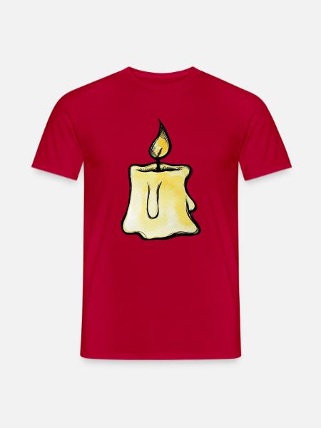 Goldenes Kerzenleuchten - Männer T-Shirt - Rot