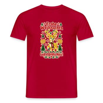 Frohe Weihnachtn a guads Neis - Männer T-Shirt - Rot - Vorne - AI Model Male 178 dark (178cm)