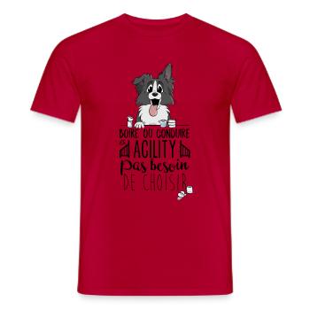 Boire ou Conduire - Border Collie - T-shirt homme - rouge - Devant - AI Model Male 178 dark (178cm)