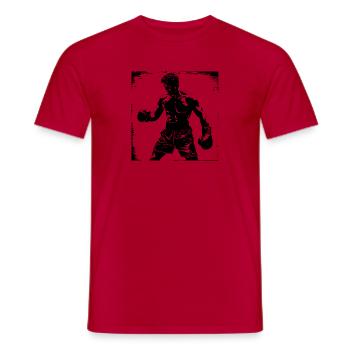 Der Dynamische Boxer - Männer T-Shirt - Rot - Vorne - AI Model Male 178 dark (178cm)
