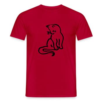 Kätzchen - Männer T-Shirt - Rot - Vorne - AI Model Male 178 dark (178cm)
