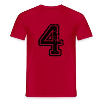 4 - Nummer - Männer T-Shirt - Rot - Vorne - AI Model Male 178 dark (178cm)