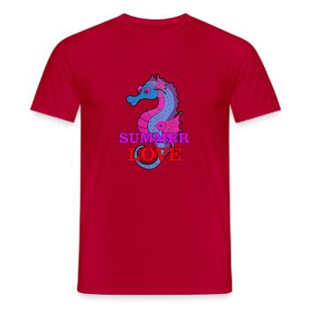 Seepferdchen - Männer T-Shirt - Rot - Vorne - AI Model Male 178 dark (178cm)