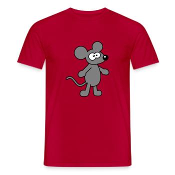 Maus Mäuschen Süße Kleine Ratte Nager Lustig Comic - Männer T-Shirt - Rot - Vorne - AI Model Male 178 dark (178cm)