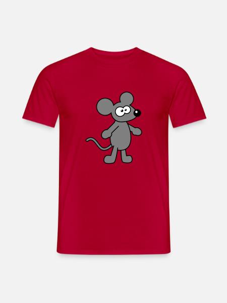 Maus Mäuschen Süße Kleine Ratte Nager Lustig Comic - Männer T-Shirt - Rot
