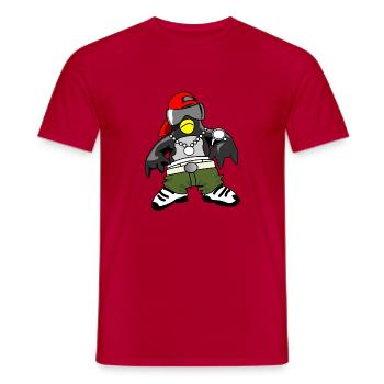 Pingouin Gangsta rappeur - T-shirt homme - rouge - Devant - AI Model Male 178 dark (178cm)