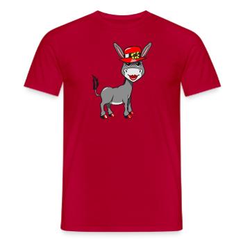 esel witzig eselin dame hut geschminkt nagellack f - Männer T-Shirt - Rot - Vorne - AI Model Male 178 dark (178cm)