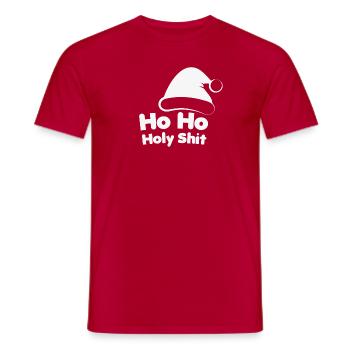 Ho Ho Ho Surprised Santa Tee - Men's T-Shirt - red - Front - AI Model Male 178 dark (178cm)