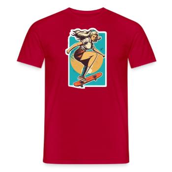 Skater Girl - T-shirt homme - rouge - Devant - AI Model Male 178 dark (178cm)