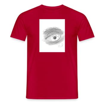 Eye can see you - Men's T-Shirt - red - Front - AI Model Male 178 dark (178cm)