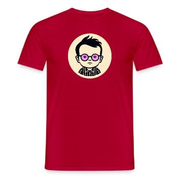 The Clever Nerd Boy - Men's T-Shirt - red - Front - AI Model Male 178 dark (178cm)