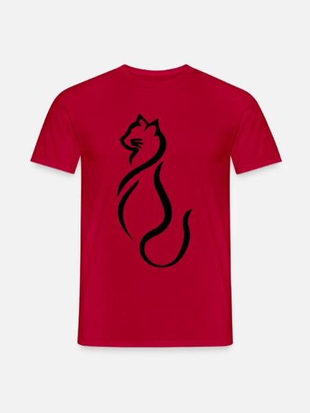 Katze Symbol Haustier - Männer T-Shirt - Rot