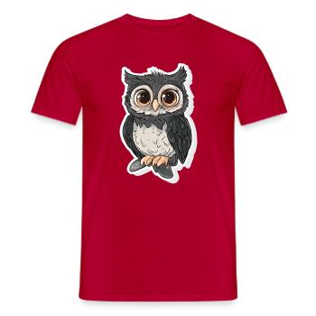 Owl - Men's T-Shirt - red - Front - AI Model Male 178 dark (178cm)
