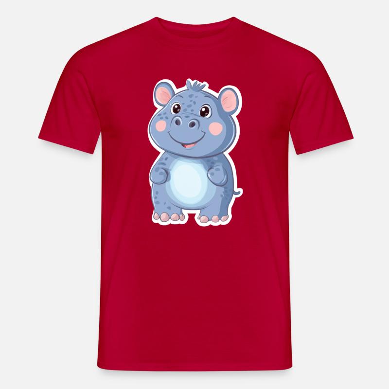Nilpferd - Männer T-Shirt - Rot