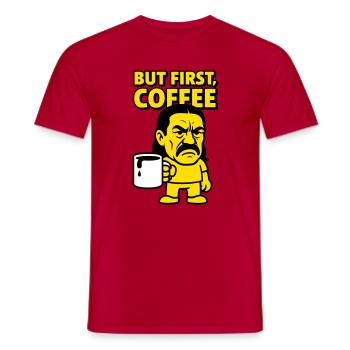 Coffee Man - Männer T-Shirt - Rot - Vorne - AI Model Male 178 dark (178cm)