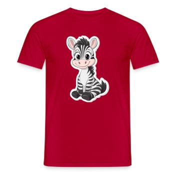 Zebra - Men's T-Shirt - red - Front - AI Model Male 178 dark (178cm)