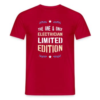 Electrician Limited Edition Lettering - Men's T-Shirt - red - Front - AI Model Male 178 dark (178cm)