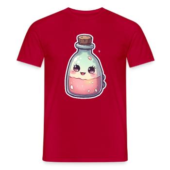 Cute kawaii cake potion bottle - Men's T-Shirt - red - Front - AI Model Male 178 dark (178cm)