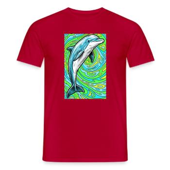 dauphin - T-shirt homme - rouge - Devant - AI Model Male 178 dark (178cm)
